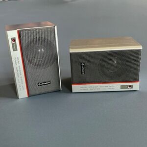 Vintage Hitachi HS-03 Micro Speaker Pair | 1980s | Rare Built-In Power Amplifier